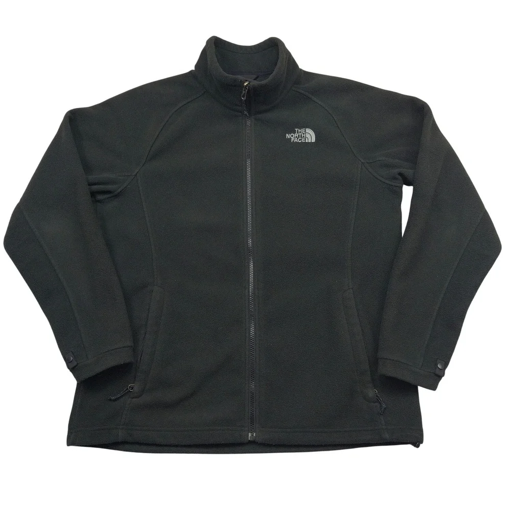 The North Face Men XL Black Full Zip Fleece Jacket Mock Neck Regular Fit Outdoor